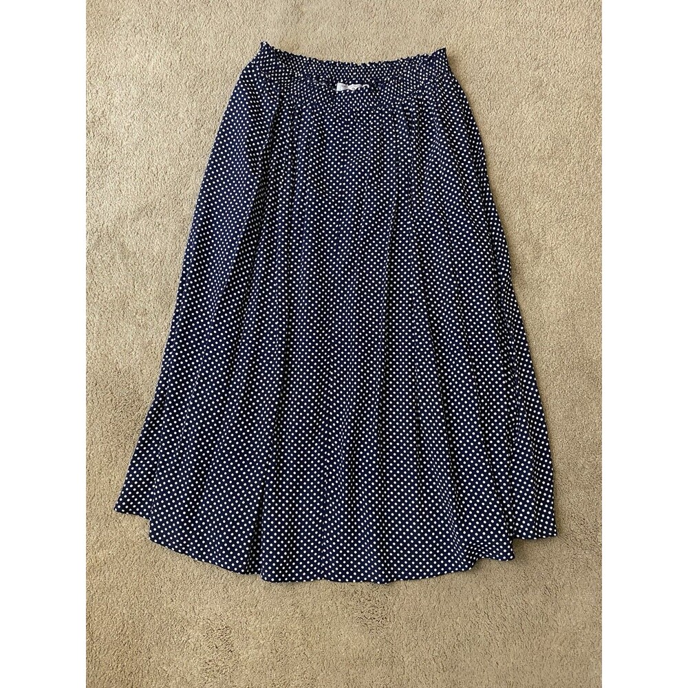 Vintage Lee David 80’s Skirt Suit Set Navy White Polka Dot Grandmacore Size 20W - Picture 12 of 16